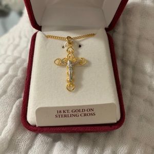 18kt gold crucifix necklace